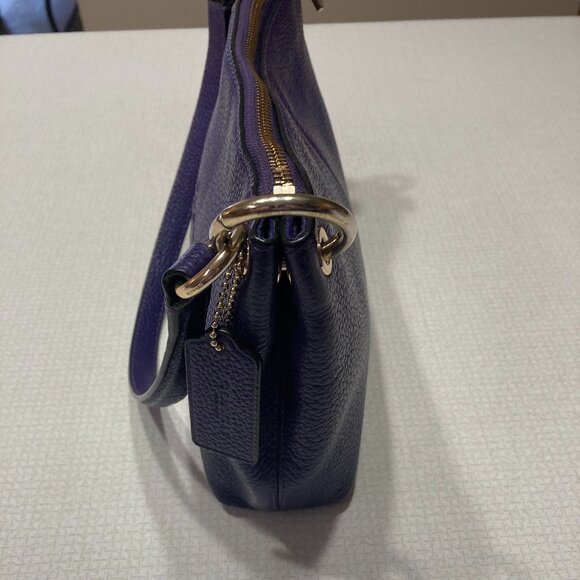 Coach Pebble Leather Purple Stagecoach Satchel (Carry bag) - Picture 6 of 10